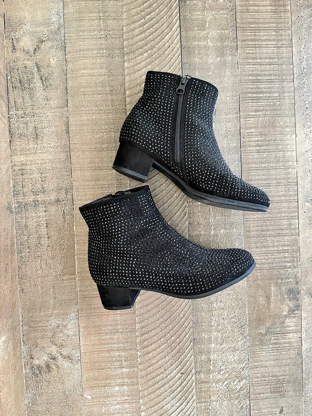 Girls Gita Rhinestone Dress Boots Black US 3